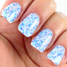white blue glitter nail polish crystal knockout between wind and water