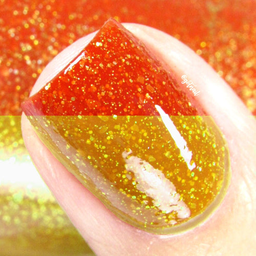 orange yellow thermal color changing mood nail polish crystal knockout charity hope