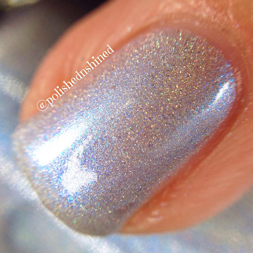 light blue holo nail polish