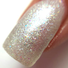 white shimmer glitter nail polish crystal knockout elysian afterlife greek underworld