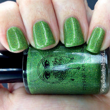 green grass fern holo nail polish crystal knockout girl in the trees fantasy nymphs