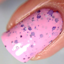 pink crelly glitter purple nail polish crystal knockout hebe's seahorses equinox eggs