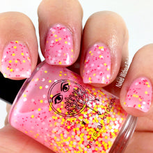 bright pink crelly glitter nail polish crystal knockout little miss taffy