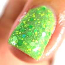 bright green crelly glitter nail polish crystal knockout magical cabbage storyteller magic