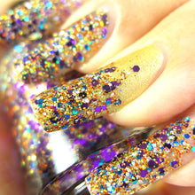 rainbow holo glitter topper purple gold blue crystal knockout divine disco