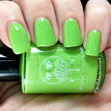 bright green neon solid cream nail polish crystal knockout peridot hills