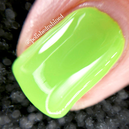 bright green neon solid cream nail polish crystal knockout peridot hills