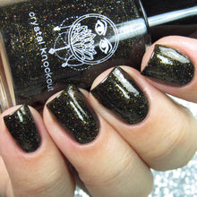 black gold shimmer flakie nail polish crystal knockout the devil