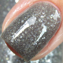 silver gray flakie nail polish crystal knockout the hanged man