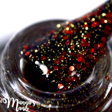 black gold red glitter nail polish crystal knockout throne of hades