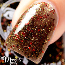 black gold red glitter nail polish crystal knockout throne of hades