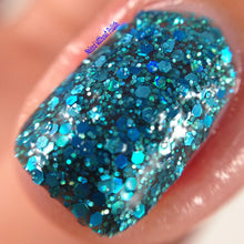teal blue jelly glitter nail polish crystal knockout tube top weather