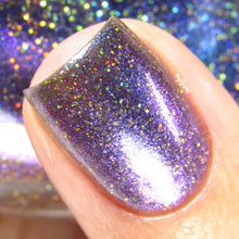 purple blue multichrome gold glitter nail polish crystal knockout walk on the stars
