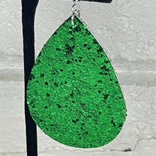 Emerald City Green Glitter Drop Earrings